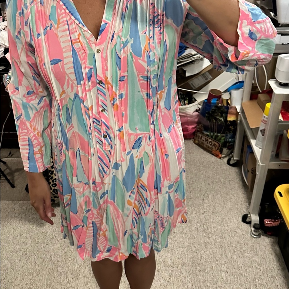 Lilly Pulitzer Vibrant Pink and Blue Dress